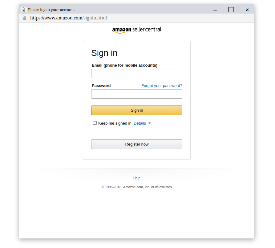 amazon fake login